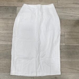 Elegant White Linen Skirt